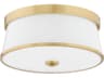 Quorum Weir 3-Light Aged Brass Flush Mount