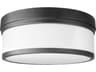 Quorum Celeste 3-Light Noir Black Glass Drum Flush Mount