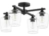 Quorum Veno 4-Light Matte Black Semi Flush Mount