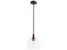 Quorum Richmond 1-Light Oiled Bronze With Clear Seeded Glass Bowl Mini Pendant