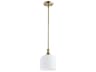 Quorum Richmond 1-Light Aged Brass Glass Bell Mini Pendant