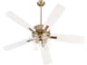 Quorum Ovation Aged Brass Studio White Ceiling Fans