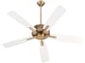 Quorum Ovation Aged Brass Studio White Ceiling Fans