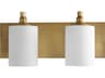 Quorum Celeste 2-Light Aged Brass Glass Vanity Light