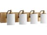 Quorum Celeste 4-Light Aged Brass Glass Vanity Light