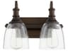 Quorum Richmond 2-Light Oiled Bronze With Clear Seeded Glass Vanity Light