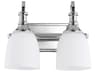 Quorum Richmond 2-Light Polished Nickel Glass Vanity Light