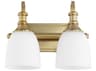 Quorum Richmond 2-Light Aged Brass Glass Vanity Light