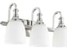 Quorum Richmond 3-Light Polished Nickel Glass Vanity Light