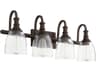 Quorum Richmond 4-Light Oiled Bronze With Clear Seeded Glass Vanity Light