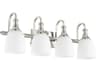 Quorum Richmond 4-Light Polished Nickel Glass Vanity Light
