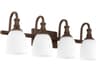 Quorum Richmond 4-Light Oiled Bronze Glass Vanity Light