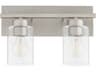 Quorum Carter 2-Light Satin Nickel Vanity Light