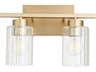 Quorum Ladin 2-Light Aged Brass Glass Vanity Light