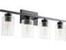 Quorum Ladin 4-Light Textured Black Glass Vanity Light