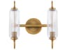 Quorum Whitmire 2-Light Brushed Brass Vanity Light