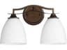 Quorum Jardin 2-Light Oiled Bronze Glass Vanity Light