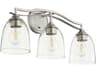 Quorum Jardin 3-Light Satin Nickel With Clear Seeded Glass Vanity Light