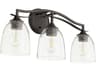 Quorum Jardin 3-Light Oiled Bronze Glass Vanity Light