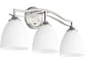 Quorum Jardin 3-Light Satin Nickel Glass Vanity Light
