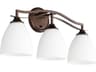 Quorum Jardin 3-Light Oiled Bronze Glass Vanity Light