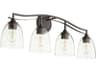 Quorum Jardin 4-Light Oiled Bronze Glass Vanity Light