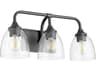 Quorum Enclave 3-Light Matte Black Glass Vanity Light