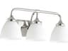 Quorum Enclave 3-Light Polished Nickel Glass Vanity Light