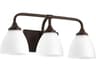 Quorum Enclave 3-Light Oiled Bronze Glass Vanity Light
