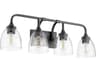 Quorum Enclave 4-Light Matte Black Glass Vanity Light