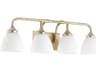 Quorum Enclave 4-Light Aged Silver Leaf Glass Vanity Light