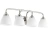 Quorum Enclave 4-Light Polished Nickel Glass Vanity Light