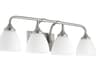 Quorum Enclave 4-Light Satin Nickel Glass Vanity Light