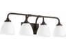 Quorum Enclave 4-Light Oiled Bronze Glass Vanity Light