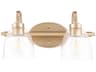 Quorum Reyes 2-Light Aged Brass Glass Vanity Light