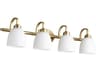 Quorum Reyes 4-Light Aged Brass Glass Vanity Light
