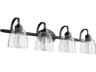 Quorum Reyes 4-Light Noir With Clear Seeded Black Glass Vanity Light