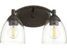 Quorum Barkley 2-Light Oiled Bronze Glass Vanity Light