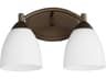 Quorum Barkley 2-Light Oiled Bronze Glass Vanity Light