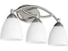 Quorum Barkley 3-Light Satin Nickel Glass Vanity Light