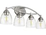 Quorum Barkley 4-Light Satin Nickel Glass Vanity Light
