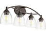 Quorum Barkley 4-Light Oiled Bronze Glass Vanity Light