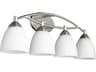Quorum Barkley 4-Light Satin Nickel Glass Vanity Light