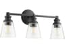 Quorum Dunbar 3-Light Noir Black Vanity Light
