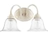 Quorum Spencer 2-Light Persian White With Clear Seeded Glass Vanity Light