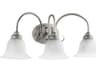 Quorum Spencer 3-Light Classic Nickel Glass Vanity Light