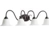 Quorum Spencer 4-Light Oiled Bronze With Satin Opal White Glass Vanity Light