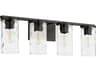 Quorum Steinway 4-Light Matte Black Glass Vanity Light