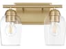 Quorum Wallinger 2-Light Aged Brass Vanity Light