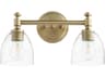 Quorum Rossington 2-Light Aged Brass Vanity Light
